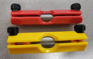 1/4 and 3/8 Hockey ice skate sharpener overhead view.